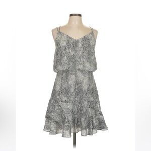 En Crème Elegant Black and White Polka Dot Dress size large